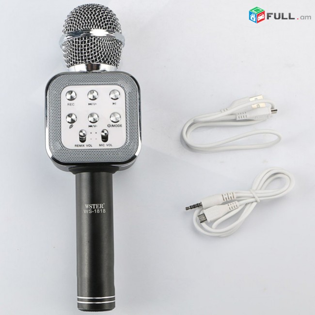 Անլար միկրոֆոն-բարձրախոս WS-1818, ws 1818 microphone karaoke, mikrafon karaoke,կառաոկե, mikrafon, microphone, kid mocrophone