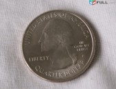 Vacarum em Liberty quarter dollar
