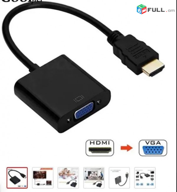 HDMI to VGA, HDMI adapter, 1080P, Full HD Converter FOR PC HDMI 1.4