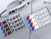 BMW ruchkaneri nakleyka M Power Sport (4pcs) (սև ու սպիտակ գույներ) bmw tip