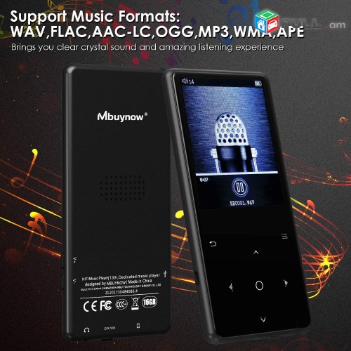 MP3 Player with Bluetooth, 16GB Portable mp3player, bultut