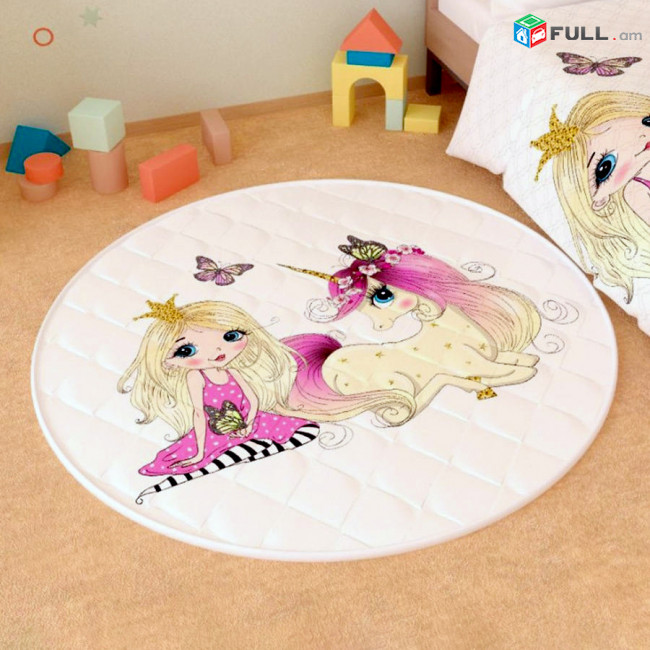 Մանկական խաղագորգ " unicorn " կտորից - 140x140 սմ