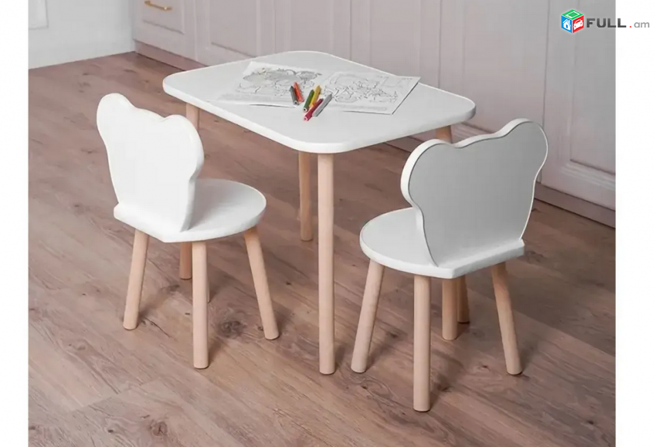 Մանկական սեղան և երկու աթոռ, գրասեղան