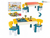 Մանկական լեգոի սեղան աթոռ, 2-ը 1-ում, 366 կտոր