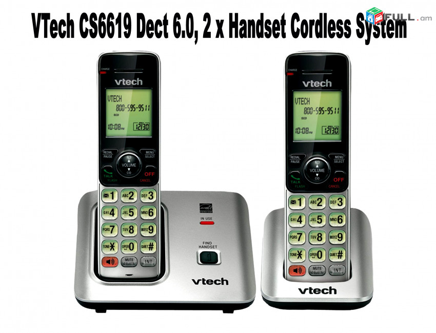 Հեռախոս Phone Vtech CS6619-2 DECT 6.0 Cordless Phone with 2 Handsets