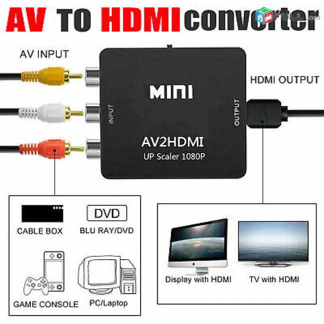 AV to HDMI adapter converter переходник новый փոխակերպիչ