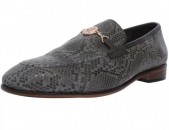 Stacy Adams Mens Barrino Gray Leather Loafers Shoes 9.5 kam Eur 41-42