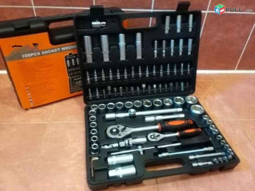 MaxPiler -108 Գալովկի նաբոռ 108 կտոր Կլյուչերի հավաքածու набор ручных инструментов головки CR-V ճռիկ