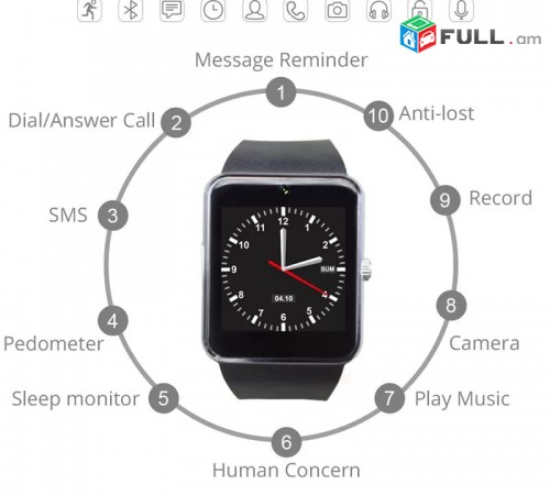 Խելացի ժամացույց # 222 (smartwatch GT08 / A1)