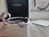 Pandora браслет в форме сердца, украшенной камнями