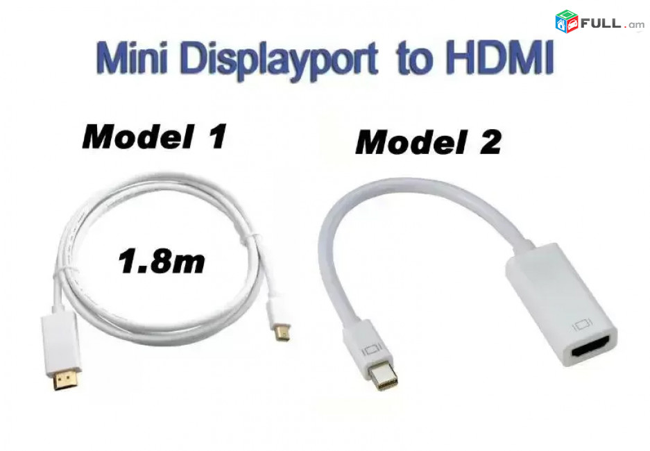 Full HD Mini DisplayPort To HDMI Converter - Model 2 ev Model 1