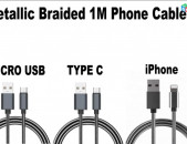 1.5M Microusb, Type C, iPhone Fast Charge Cable With Filter