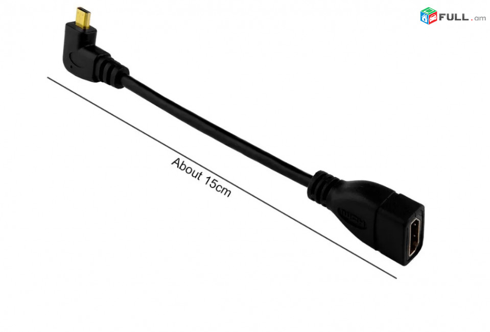 Micro HDMI Cable Male to Female Robotsky Ֆիրմայի 90 Degree 15CM