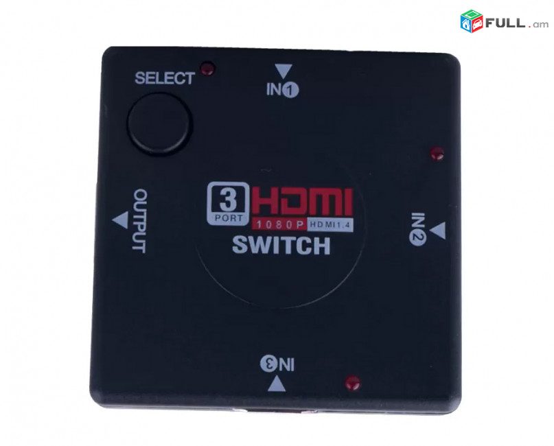 HDMI Switch 3Port, 3x1, V1.4 Adapter, FULL HD 1080P Video, Switcher, Splitter