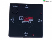 HDMI Switch 3Port, 3x1, V1.4 Adapter, FULL HD 1080P Video, Switcher, Splitter