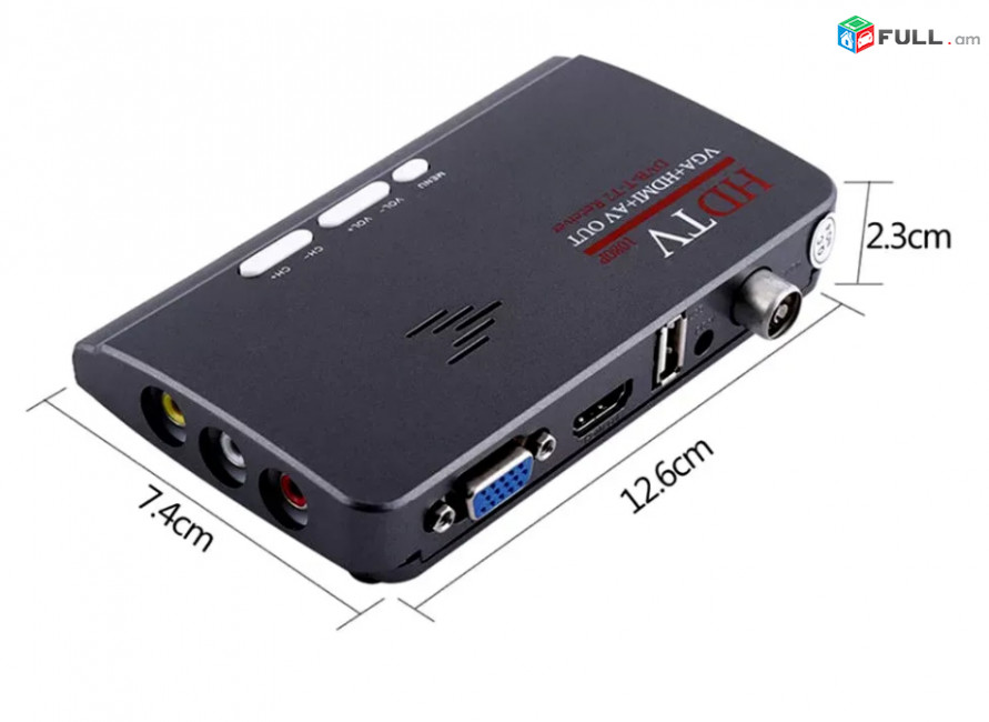 DVB-T2 TV Box, Tuner For VGA Monitors and HDMI, AV TV
