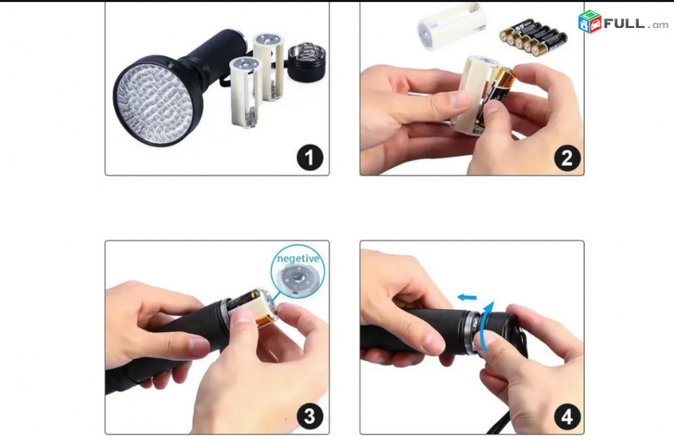 UV 100 LED Fonar փող ստուգելու կամ կարիճ գտնելու համար
