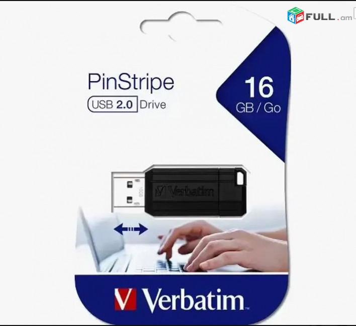 Verbatim ֆլեշկա 4GB, 16GB, 32GB, 64GB USB 2.0 Original, PinStripe