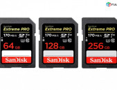 SanDisk 64GB, 128GB and 256GB Extreme Pro 170MB / SEC SDXC SD Card U3 for 4K Video