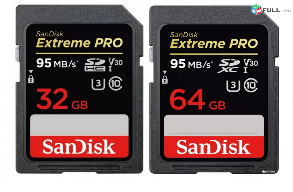 Sandisk Extreme Pro 633X 32GB and 64GB SDXC SD Card for 4K Video