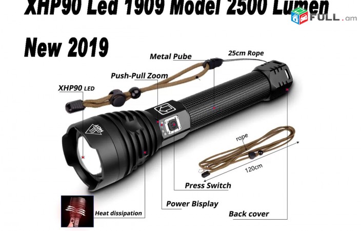 Fonar XHP 90 XHP90 Led Light 2500 Lumen USB ZOOM Lapter