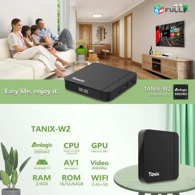 Tv box Tanix  W2 4 / 32 GB + IPTV
