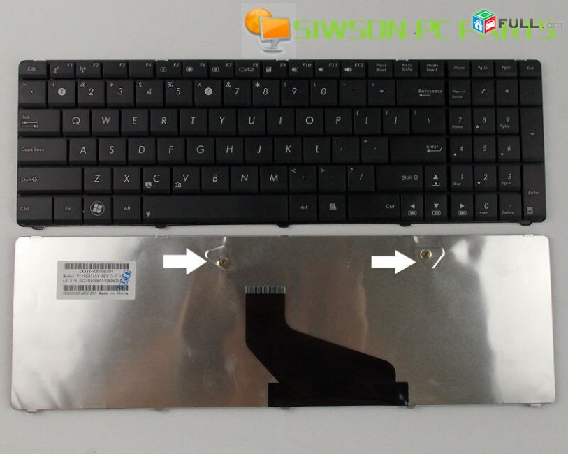 3ամիս երաշխիք +Առաքում Hi Electronics; Keyboard клавиатура stexnashar ASUS X53 