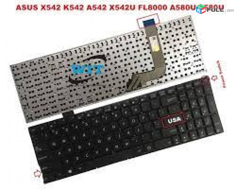 3ամիս երաշխիք +Առաքում Keyboard Asus Vivobook X542 X542B X542BA X542U X542UR X542UN X542UF X542UQ клавиатура