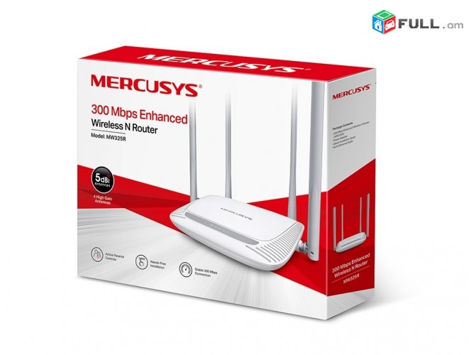 Wifi router Mercusys MW325R N300 4 antena shat hzor wifi rauter 