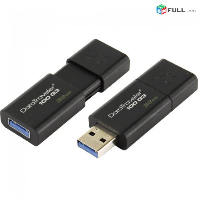 USB Flesh Kingston 32gb Original DataTraveler 100 G3, 32 ГБ (DT100G3/32GB) 32 Гб, USB 3.1 nor e pak tupum