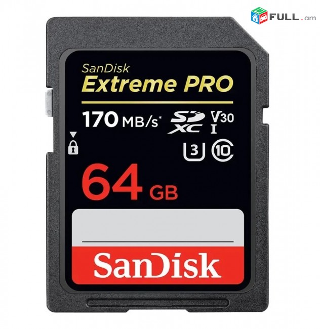 SanDisk Extreme PRO SDXC UHS-I Memory Card 170 MB/s - 64GB 4K video original pak tup