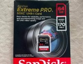 SanDisk Extreme PRO SDXC UHS-I Memory Card 170 MB/s - 64GB 4K video original pak tup