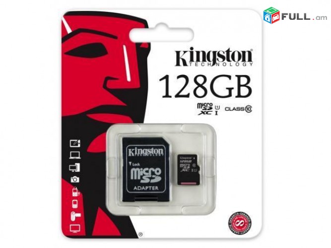 Original Kingston 128gb Micro sd Card 10rd Class + Erashxiq + Araqum