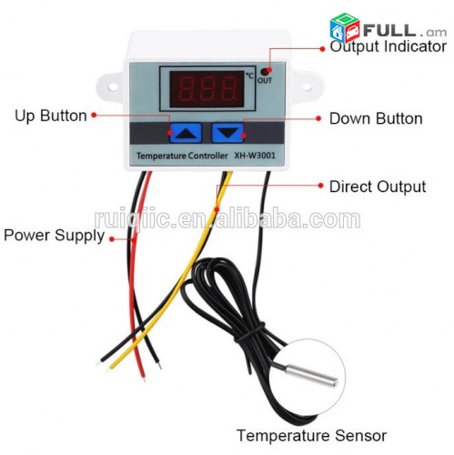 Temperature Controller XH W3001 220V For Incubator Cooling Heating Switch Thermostat