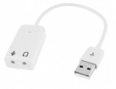External Sound Card USB 2.0 to Jack 3.5mm 3D Audio Headset Microphone Earphone 7.1 Channel 5HV2 Adapter For Laptop