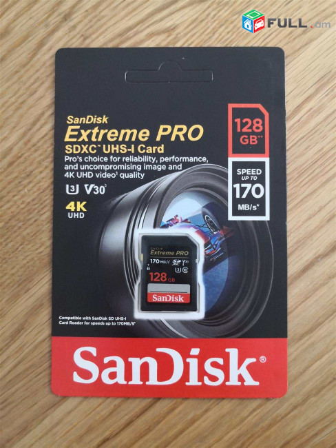 Sandisk Extreme Pro Memory Card 128GB SD Card U3 V30 Memory Card For Camera