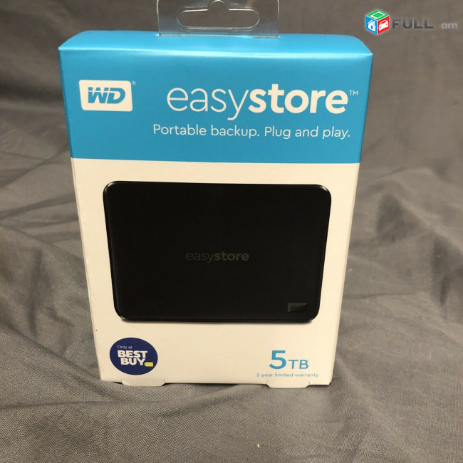 NEW WD WDBAJP0050BBK-WESN Easystore 5TB External USB 3.0 Portable Hard Drive - Black