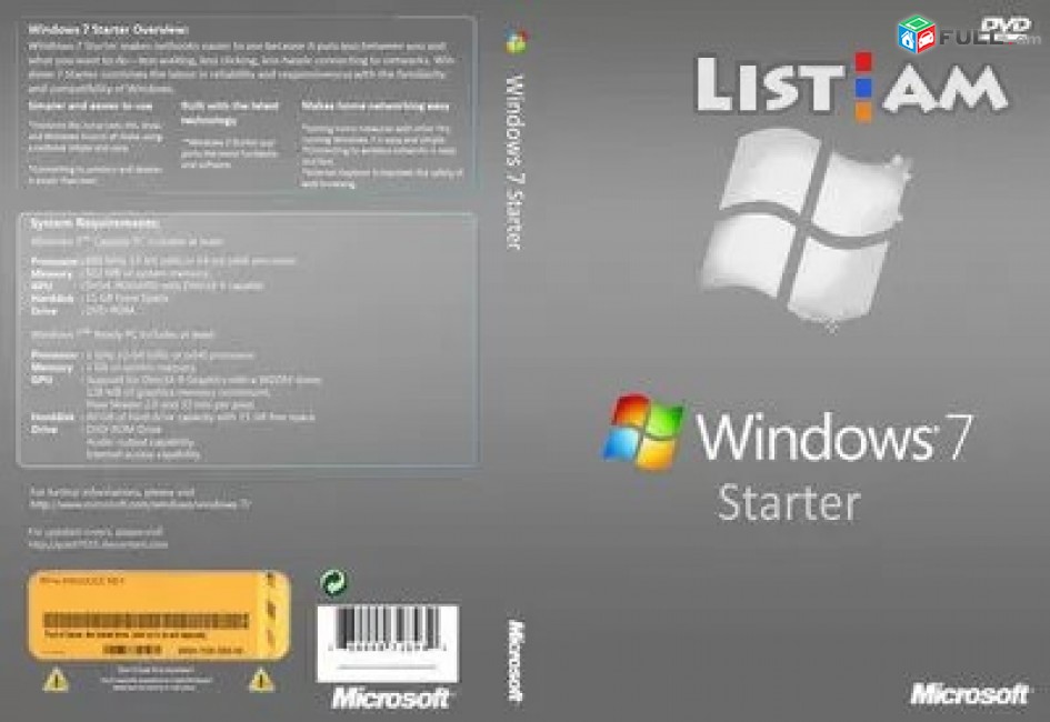 Original to copy windows 7 Starter Full version