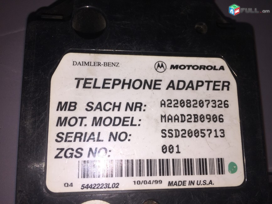Mercedes Benz W210 W220 C215 Telefon Adapter Motorola A2208207326 HERAXOSI KARAVARMAN BLOKE
