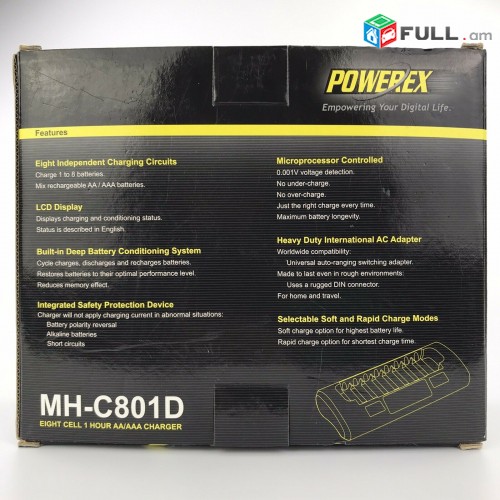 Powerex MH-C801D 8 Pro Rechargeable AA NiMH Batteries (zaryadshnik AA-AAA)