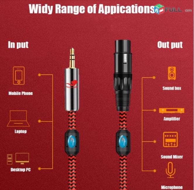 Hi-Fi Microphone Cable 3.5mm Mini Jack to XLR 3 Pin Female for Mobile Headphone PC to Condenser XLR to 3.5 Mic Cable