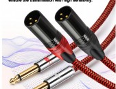 Audiophile Audio Cable Dual 6.35mm to Dual XLR for Amplifier mixing Console 2*XLR to 2*1/4