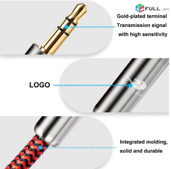 Hifi Audio Cable Mini Jack 3.5mm to 2*6.35mm for PC Headphone Mixing Console 3.5 to Dual 1/4" Inch TS Jack Cable