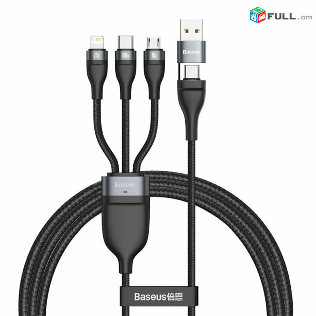Baseus 3 в 1 USB C кабель для iPhone 13 12 Pro 11 XR зарядное устройство кабель 100 Вт Micro USB Type C кабель