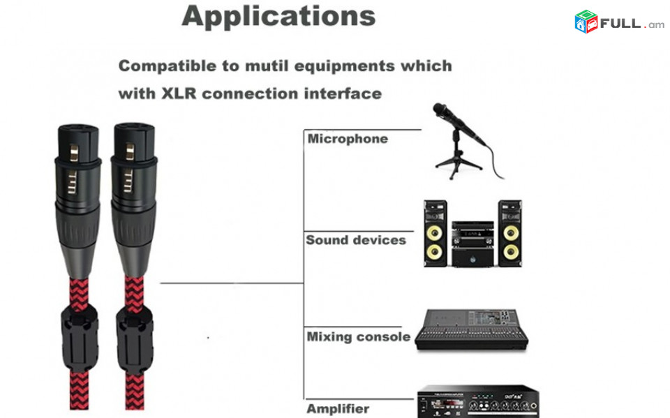 Микрофонный кабель XLR мама-мама премиум-класса