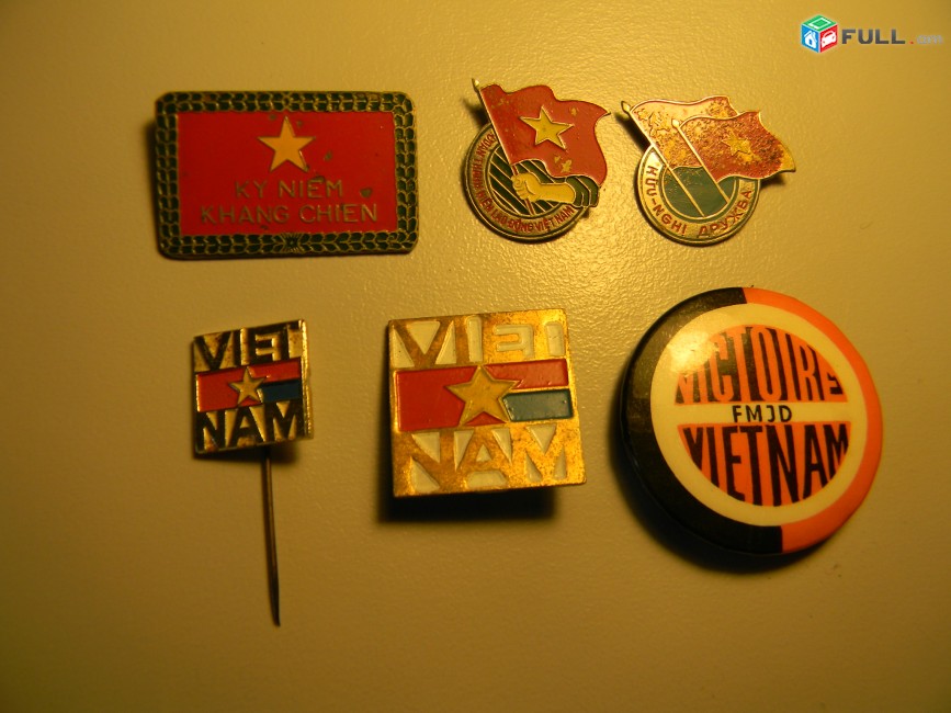 значок.Вьетнам. 1970-ые годы. 6 разных 