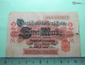2 марки,  zwei mark, Германия, 1914г, , Ro. 52b, F, 3-х значная серия перед номером