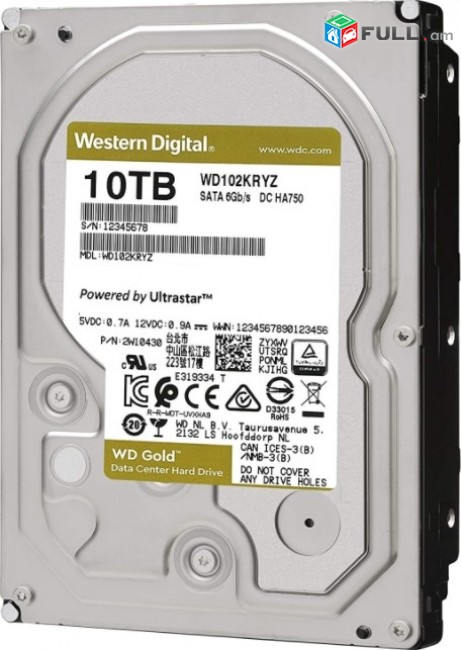 Western Digital WD GOLD 10 TB HDD 7200rpm/256MB cache. ՆՈՐ