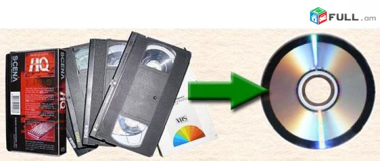 Hi8 Mini DV 8mm VHS-C VHS tvaynacum formatneri popoxum kasetic to DVD disk 1