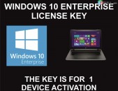 Windows 10 Enterprise License Key, Genuine, 1 Device, 1 Time Activation